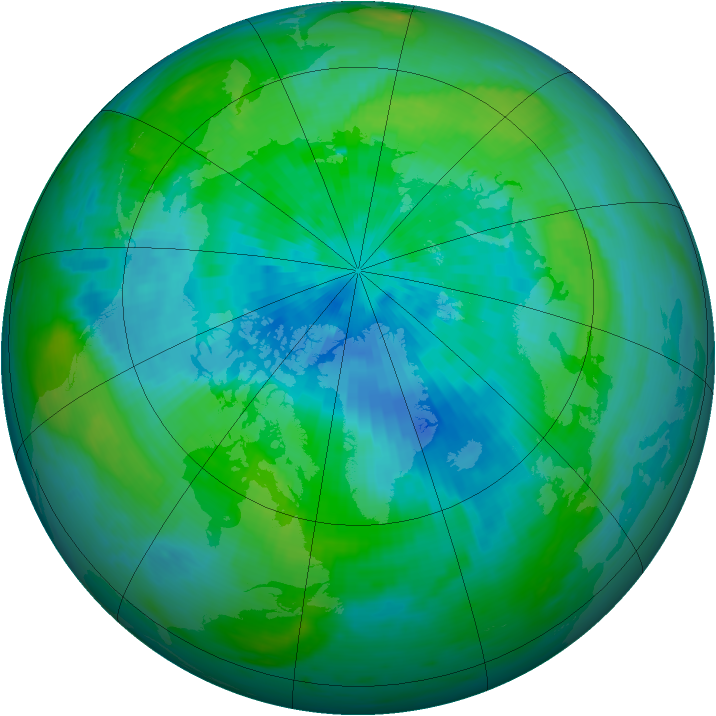 Arctic ozone map for 17 September 1986